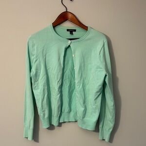 Lands' End Mint Green Knit Cardigan